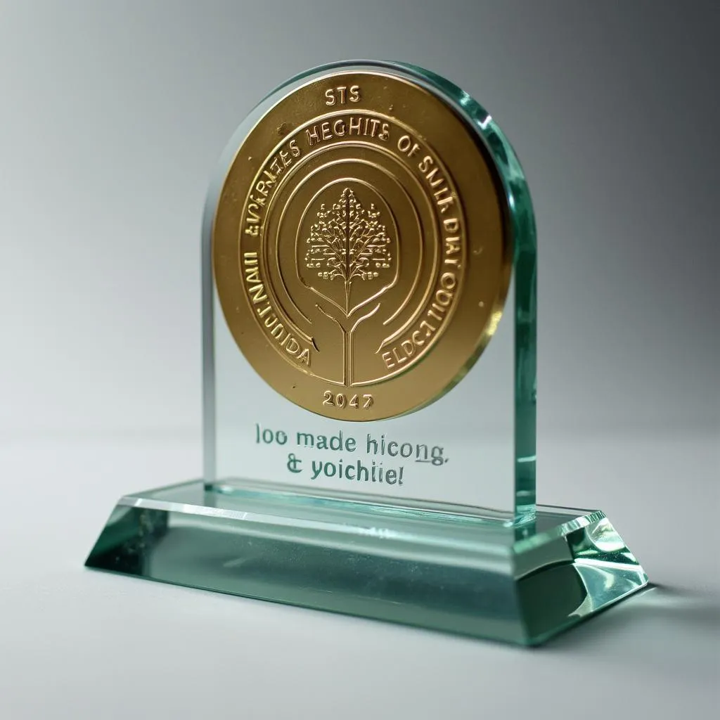 Medalla o trofeo de premio tecnológico
